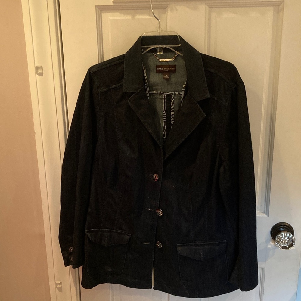 Dana Buchman Denim Blazer with Button Accents